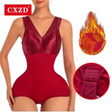  Women Thermal Underwear Winter Vest Thick Tops Warm Slimming Tummy Control Body Shaper With Push Up Chest Pad Shapewear